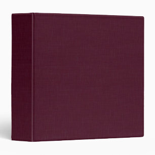 Dark Red Linen Fabric Texture Look Simple Blank 3 Ring Binder