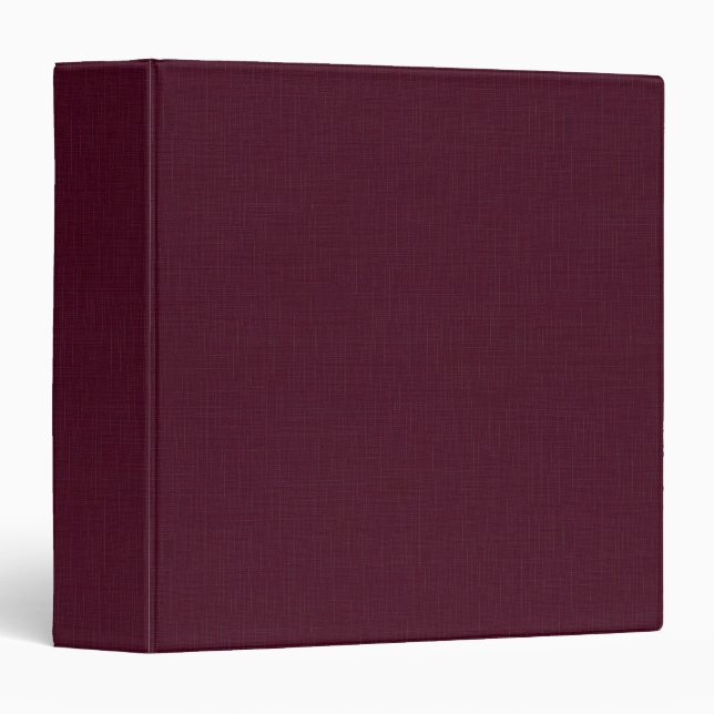 Dark Red Linen Fabric Texture Look Simple Blank 3 Ring Binder (Front/Spine)