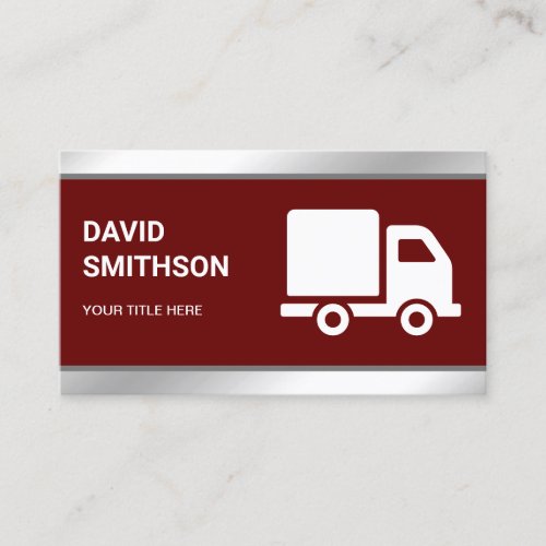 Dark Red Logistics Transportation Cargo Truck Business Card