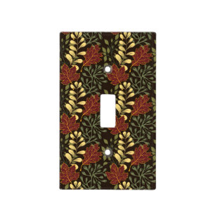 Dark red maple leaves floral pattern light switch cover