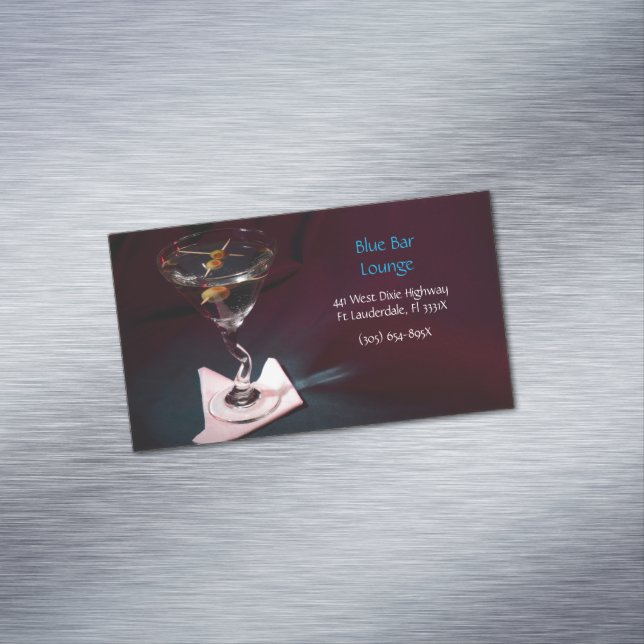  Dark Red Martini Bar & Lounge   Business Card Magnet (In Situ)