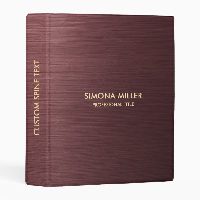 Dark Red Metallic Background  Mini Binder (Front/Spine)