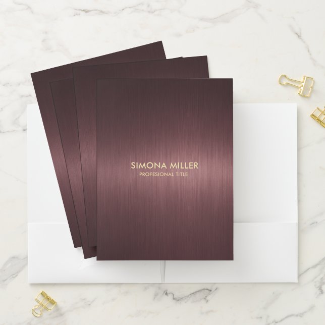 Dark Red Metallic Background  Mini Binder Pocket Folder (In Situ)