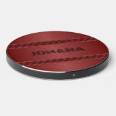 Dark red metallic stripes design wireless charger  (Front 2)
