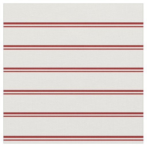 Dark Red & Mint Cream Stripes Fabric