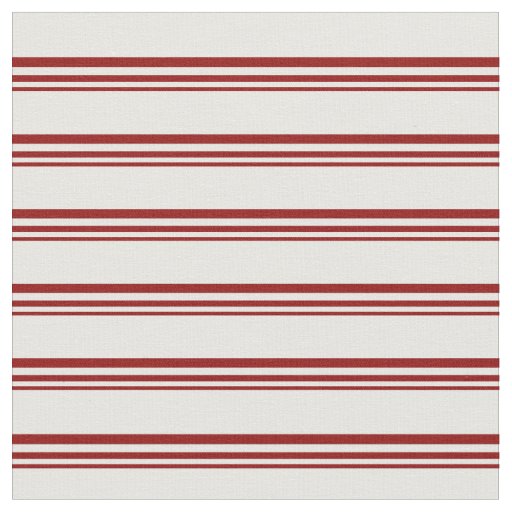 Dark Red & Mint Cream Stripes Pattern Fabric