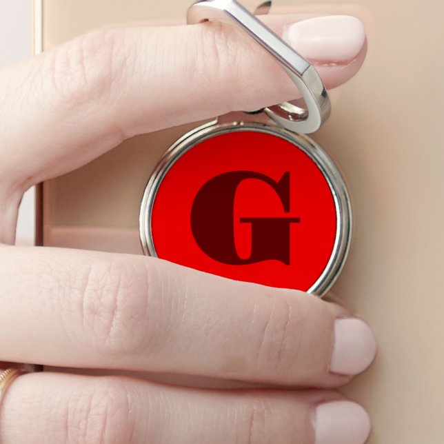 Dark Red Modern Letter Monogram | Red   Phone Ring Stand (Creator Uploaded)