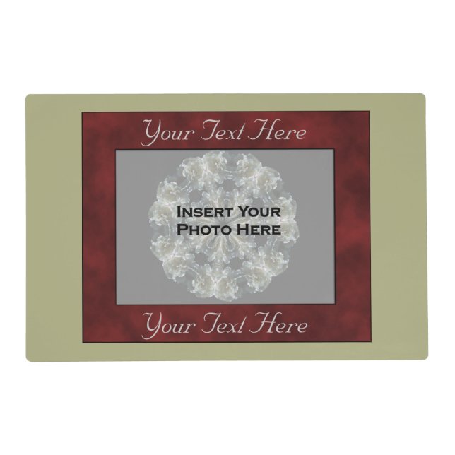 Dark Red Mottled Design Your Photo  Placemat (Front)