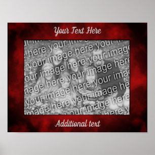 Dark Red Mottled Frame Create Your Own Photo Poster