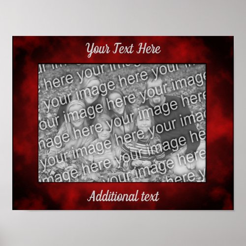 Dark Red Mottled Frame Create Your Own Photo  Poster
