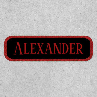 Dark Red Name and Black Rectangular Patch
