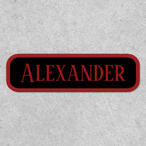 Dark Red Name and Black Rectangular Patch