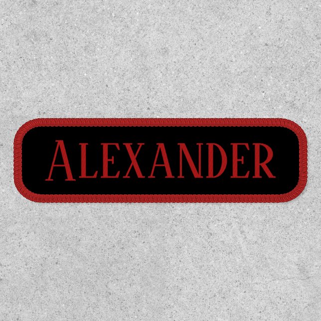 Dark Red Name and Black Rectangular Patch (Front)