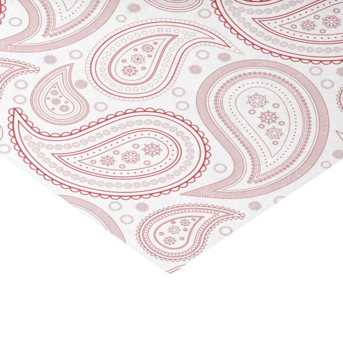 Paisley Dark Red on White Tissue Paper