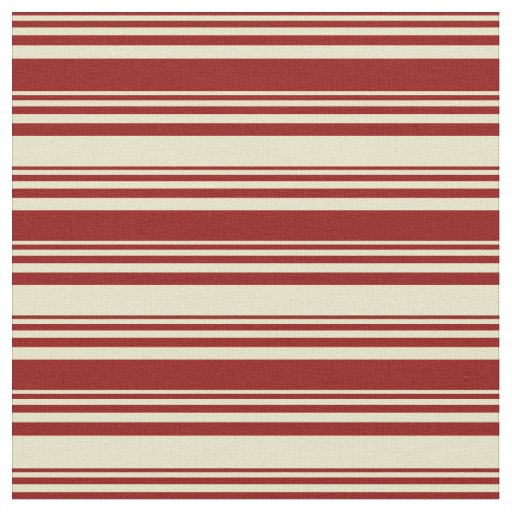 Dark Red & Pale Goldenrod Lines Pattern Fabric