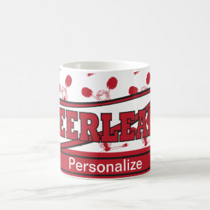 Dark Red Personalize Cheerleader Coffee Mug