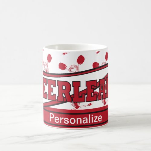 Dark Red Personalize Cheerleader  Coffee Mug