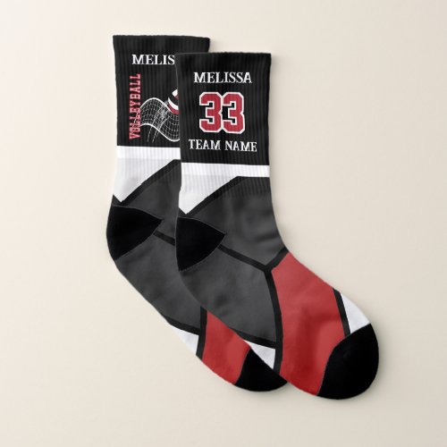  Dark Red _ Personalize Volleyball Socks