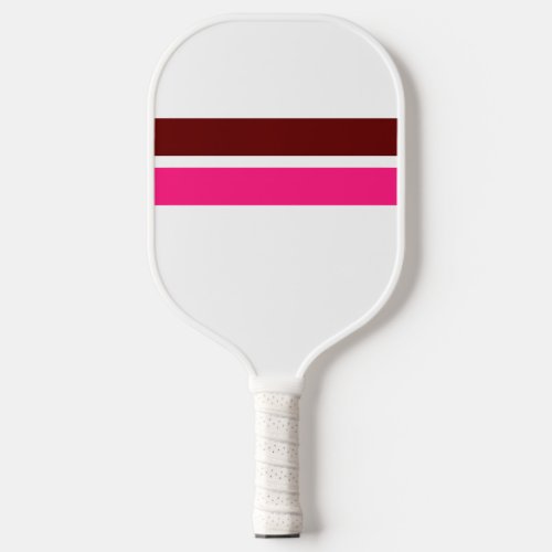 Dark Red Pink Racing Stripes White Background Pickleball Paddle