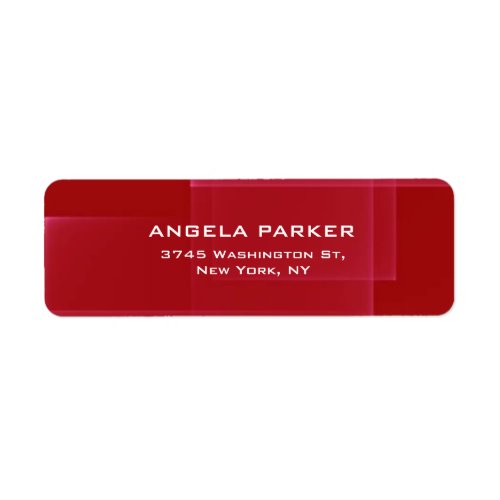 Dark Red Plain Elegant Contemporary Unique Label
