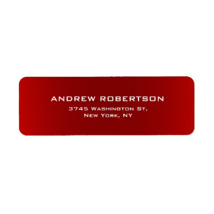 Dark Red Plain Elegant Minimalist Simple Label