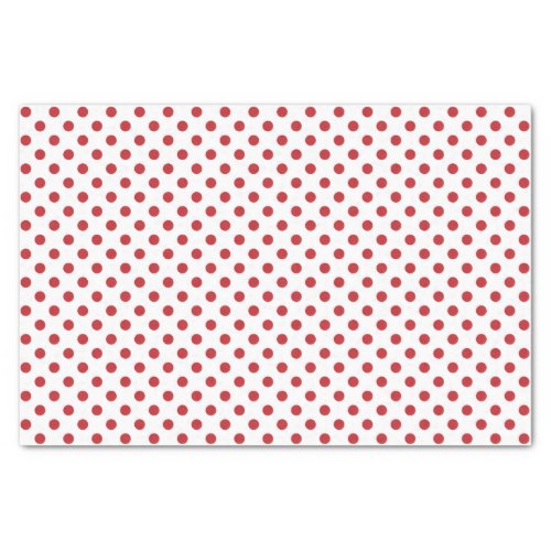 Dark Red Polka Dot on White Tissue Paper