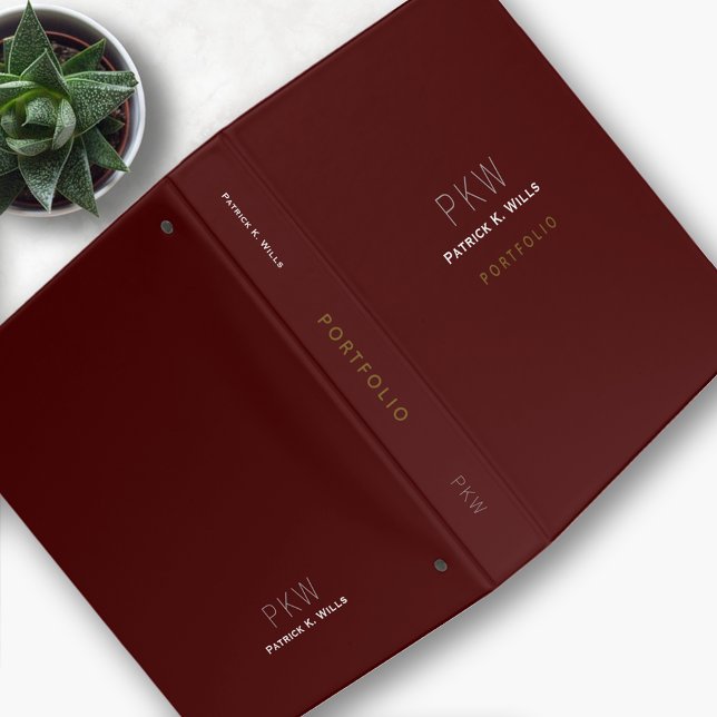 Dark Red Portfolio Binder with Name (Creator Uploaded)