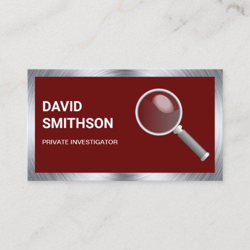 Dark Red Private Detective Investigator Business Card