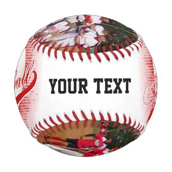 Dark Red Retro Photo Baseball Sports | Zazzle