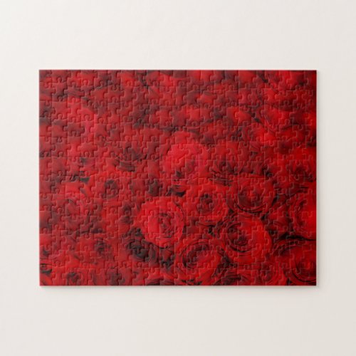 Dark Red Roses Bunch Bouquet Flower Puzzle