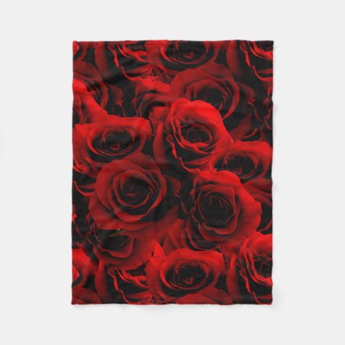 Dark Red Roses For you Fleece Blanket