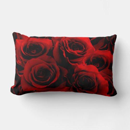 Dark Red Roses For you Lumbar Pillow