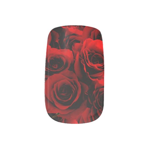 Dark Red Roses For you Minx Nail Art