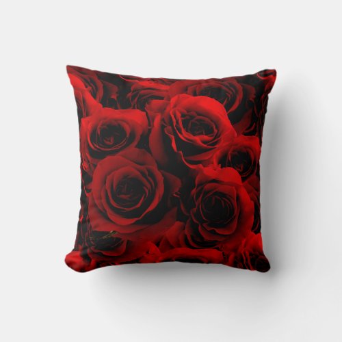 Dark Red Roses For you Throw Pillow