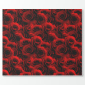 Dark Red Roses For you Wrapping Paper (Flat)