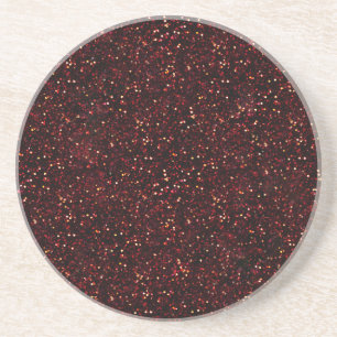 Dark Red Ruby Glitter Drink Coaster