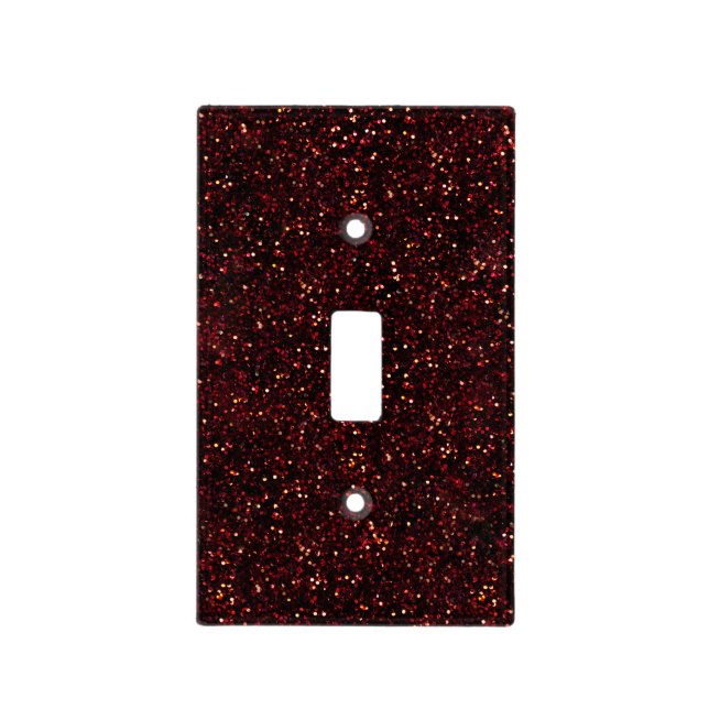 Dark Red Ruby Glitter Light Switch Cover (Front)