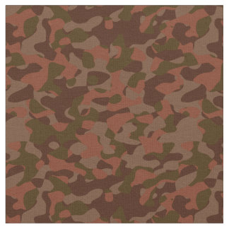 Dark red, Salmon and Olive camo abstract Fabric