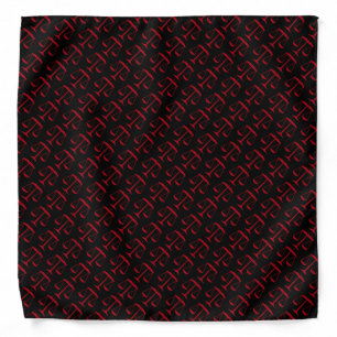 Dark Red Scales of Justice on Black Bandana