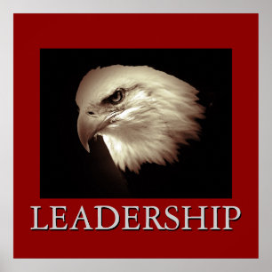 Dark Red Sepia Brown Leadership Poster