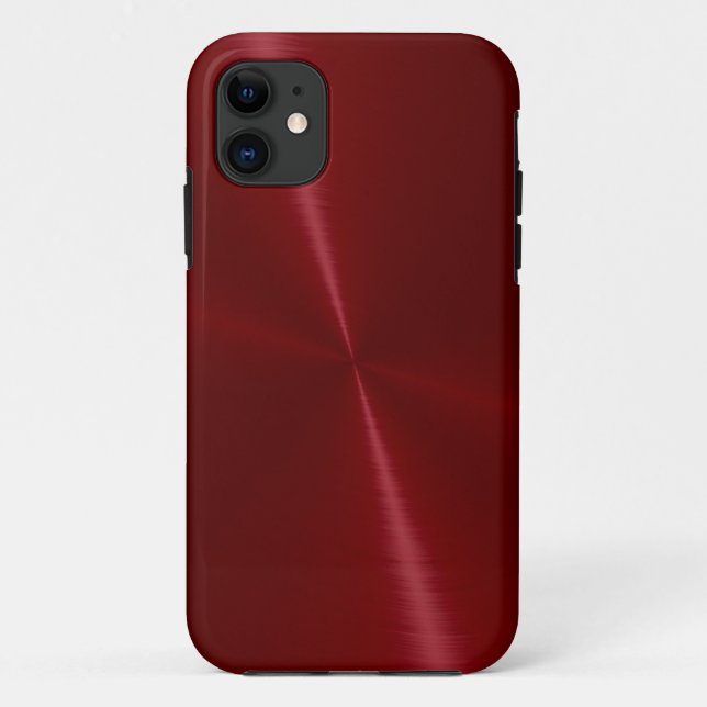 Dark Red Shiny Stainless Steel Metal Case-Mate iPhone Case (Back)