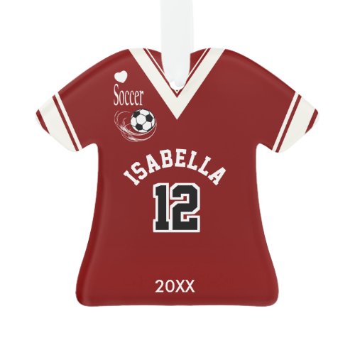 Dark Red Soccer Shirt Ornament