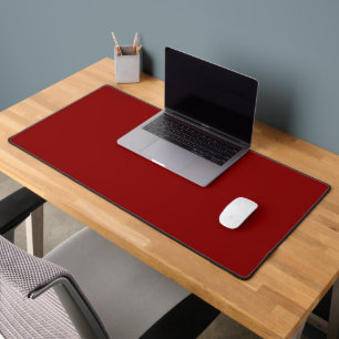 Dark Red Solid Color Desk Mat