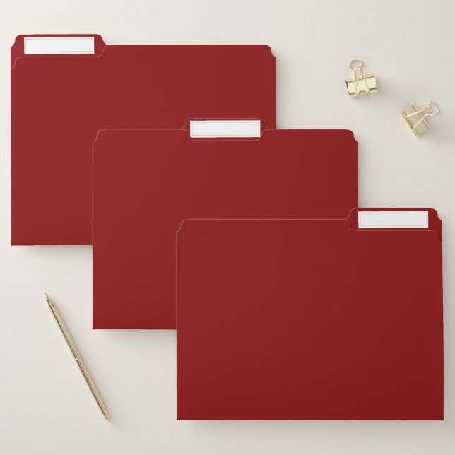 Dark Red Solid Color File Folder (Set)