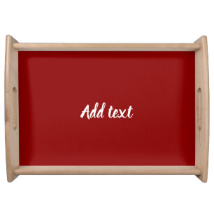 Dark red solid color template, customizable, serving tray