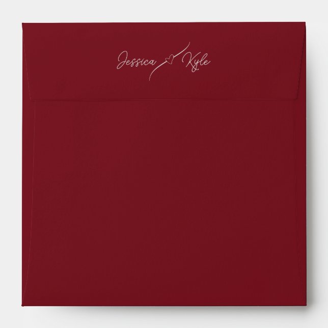 Dark Red solid Stationery Colored Envelope (Back (Top Flap))