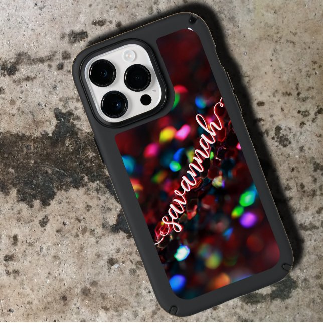 Dark Red Sparkling Speck iPhone Case (Creator Uploaded)