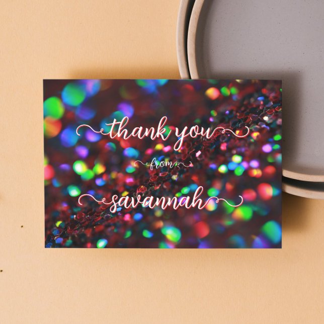 Dark Red Sparkling Thank You Cards (Creator Uploaded)