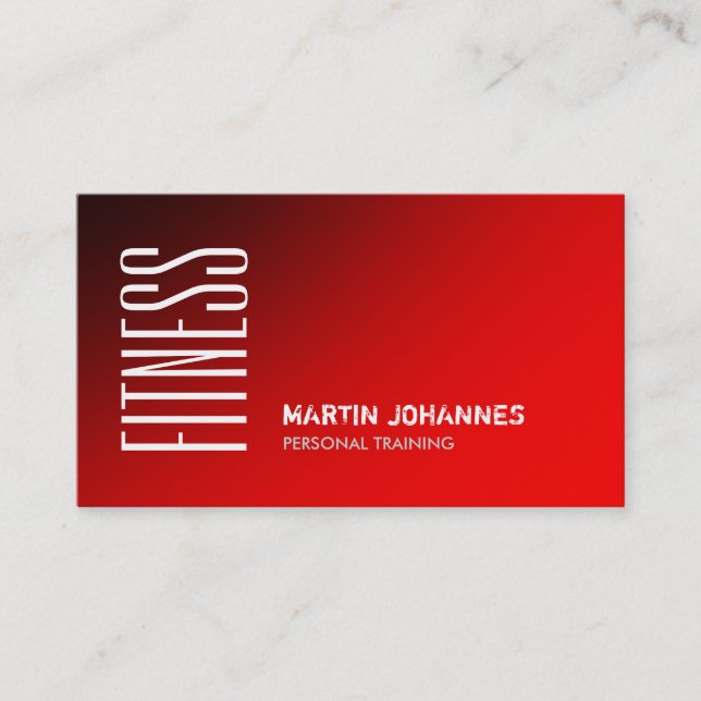 Dark Red Sport Personal Trainer Business Card (Front)