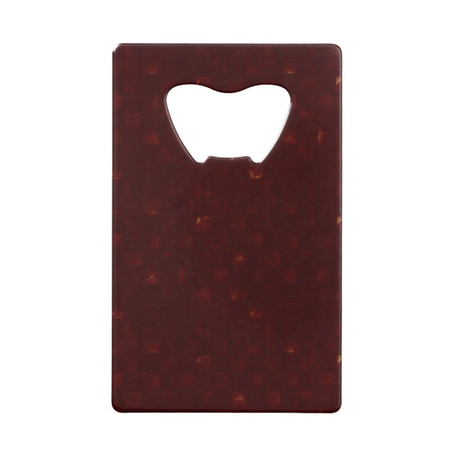 Dark Red Squares With Hints of Gold Credit Card Bottle Opener (Front)